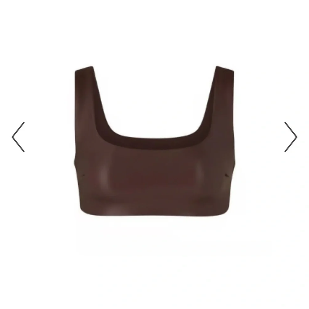 SKIMS Brown Faux Leather Bra Sz L - Picture 1 of 8